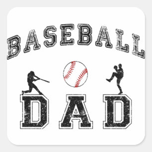 Baseball DAD Square Sticker