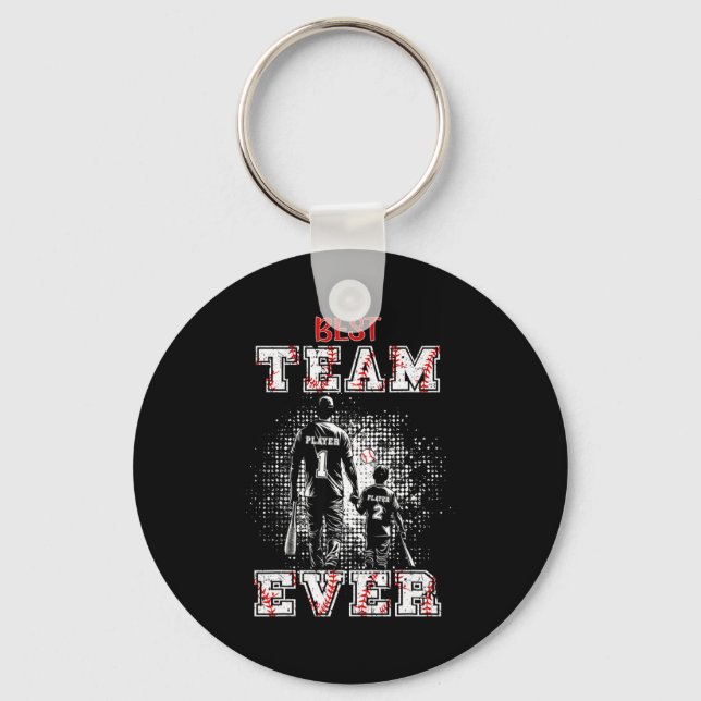 Baseball Dad U2013 Best Team Ever U2013 Father S D Key Ring (Front)