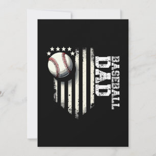 Baseball DAD USA American Flag Fathers Day 4th of Invitation