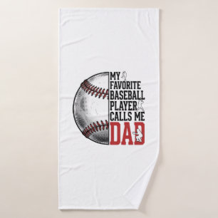 Baseball Dad Vintage Engraving Graphic T-Shirt_1 Bath Towel