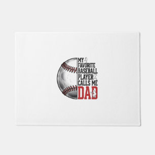 Baseball Dad Vintage Engraving Graphic T-Shirt_1 Doormat