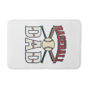 Baseball Dad Vintage Engraving Shirt Design_1 Bath Mat