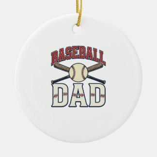 Baseball Dad Vintage Engraving Shirt Design_1 Ceramic Ornament