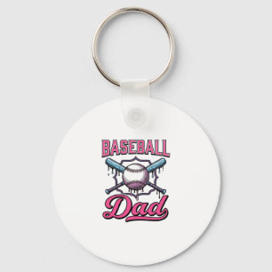 Baseball Dad Vintage Engraving T-Shirt Design (2)_ Key Ring