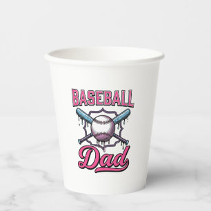 Baseball Dad Vintage Engraving T-Shirt Design (2)_ Paper Cups