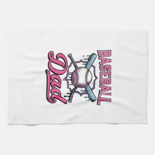 Baseball Dad Vintage Engraving T-Shirt Design (2)_ Tea Towel