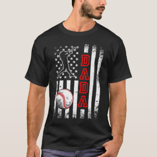 Baseball Dada American Flag  Vintage Baseball T-Shirt