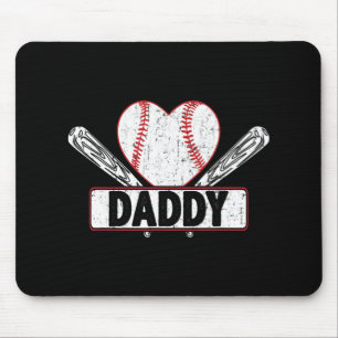 Baseball Daddy Matching Family Softball Baseball L Mouse Pad