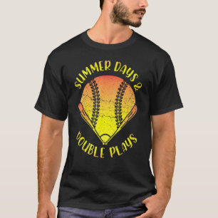 Baseball Day Summer Double Play Softball Mother Da T-Shirt