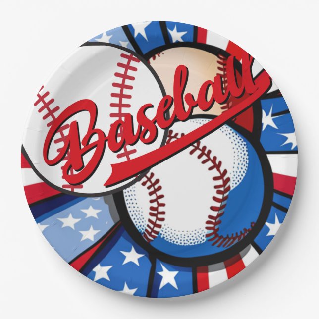 Baseball Days Paper Plate (Front)