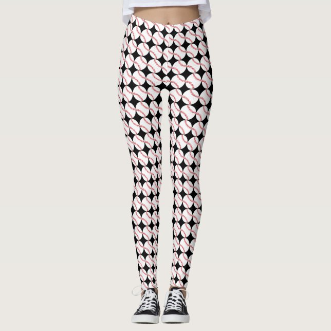 Baseball Design All-Over Print Leggings (Front)