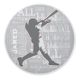 Baseball Design Ceramic pull or Knob
