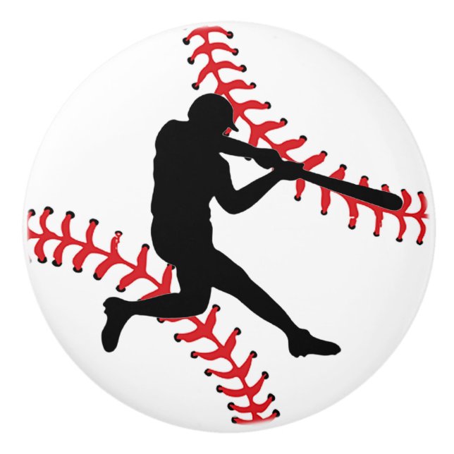 Baseball Design Drawer Pull, Cabinet Knob (Front)