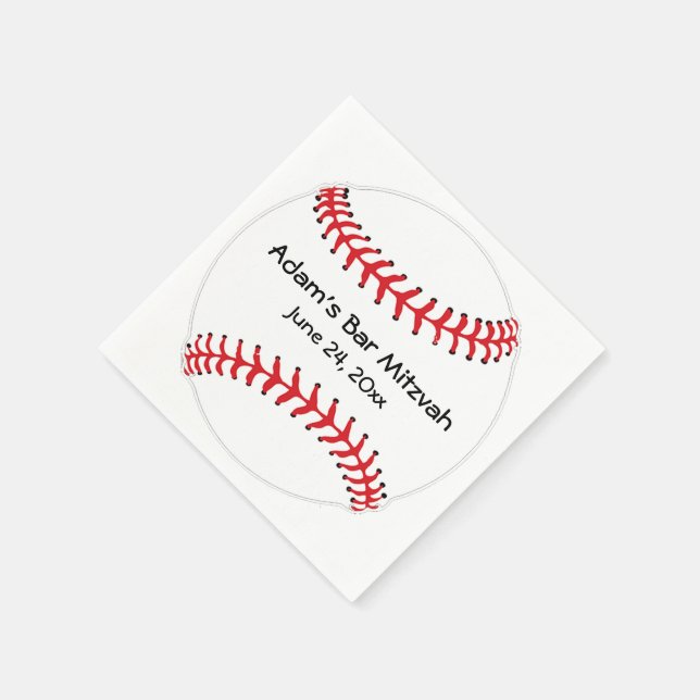 Baseball Design Paper Napkins (Corner)