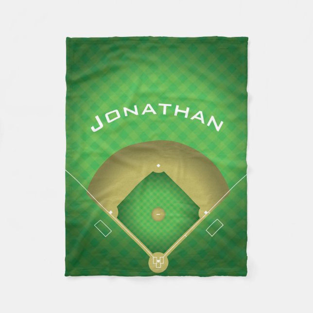 Baseball Diamond Design Fleece Blanket (Front)