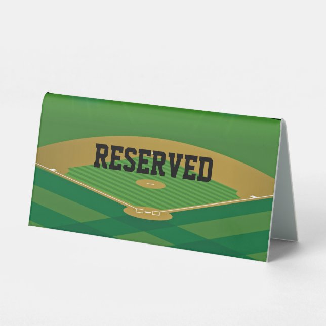 Baseball Diamond Design Tent Table Sign (Front)