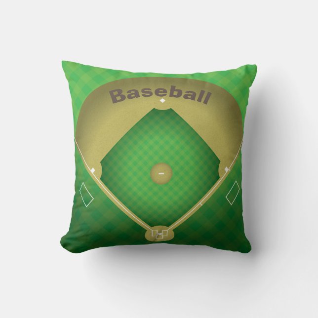 Baseball Diamond Design Throw Pillow (Front)