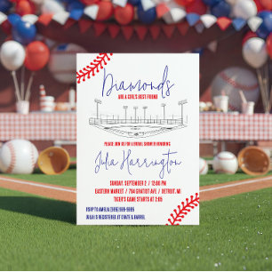 Baseball Diamond, Girl's Best Friend Bridal Shower Invitation