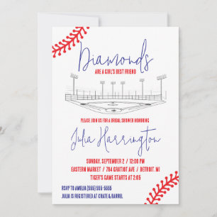 Baseball Diamond, Girl's Best Friend Bridal Shower Invitation