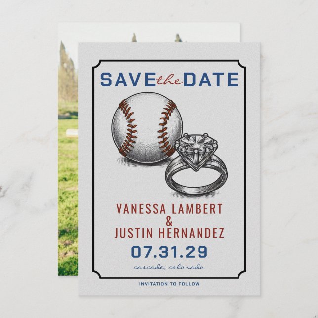 Baseball Diamond Save The Date (Front/Back)