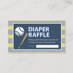 Baseball Diaper Raffle Ticket Enclosure Card