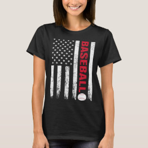 Baseball Distressed American Flag USA Coach Athlet T-Shirt