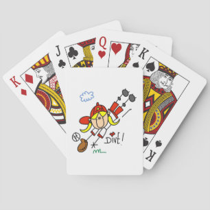 Baseball Dive Girls Softball T-shirts and Gifts Playing Cards