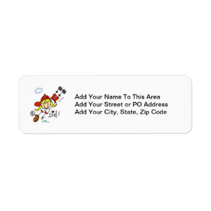 Baseball Dive Girls Softball T-shirts and Gifts Return Address Label