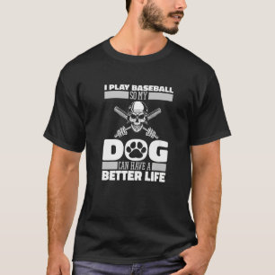 Baseball Dog Sport  Player Team Baseballer T-Shirt