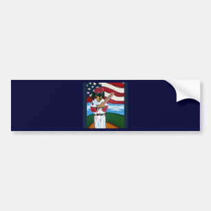Baseball doxie bumper sticker