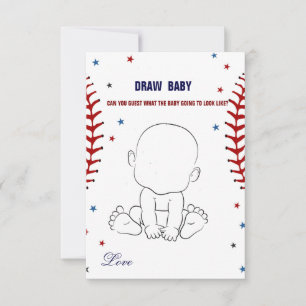 Baseball Draw baby baby shower game Card