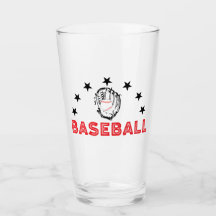 Baseball Drinking Glass