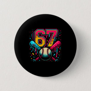 Baseball Drip 6 7 Number 67 Six Seven Meme Mens Bo 6 Cm Round Badge