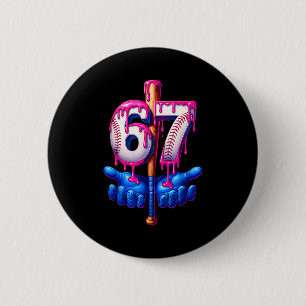 Baseball Drip 6 7 Number 67 Six Seven Meme Mens Bo Cm Round Badge