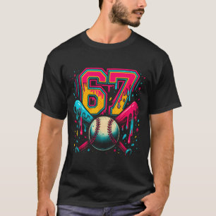Baseball Drip 6 7 Number 67 Six Seven Meme Mens Bo T-Shirt
