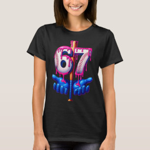 Baseball Drip 6 7 Number 67 Six Seven Meme Mens Bo T-Shirt