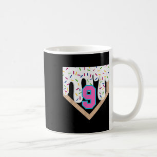 Baseball Drip 9th Birthday Home Plate Boys Youth 9 Coffee Mug