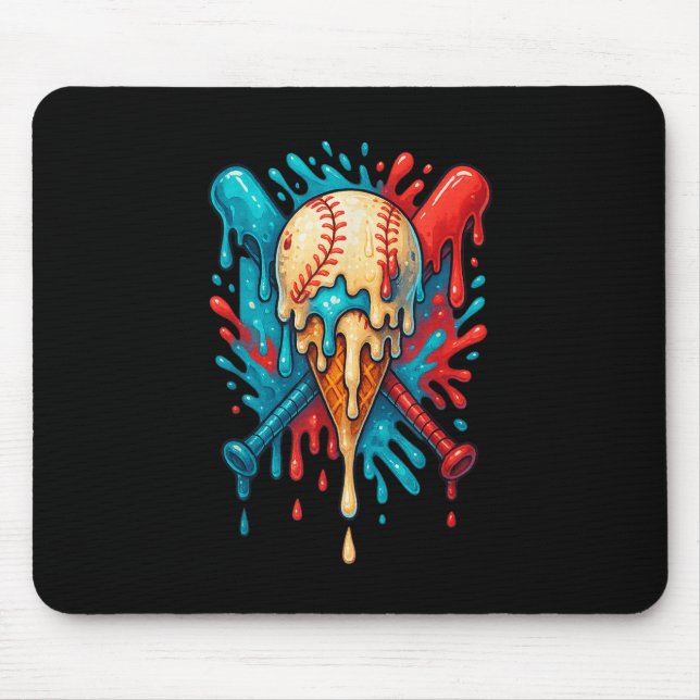 Baseball Drip Baseball Lifestyle 101 Youth Boys Ic Mouse Pad (Front)