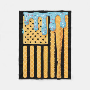 Baseball Drip Bat Boys Dripping Ice Cream American Fleece Blanket