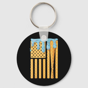 Baseball Drip Bat Boys Dripping Ice Cream American Key Ring