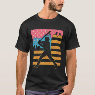Baseball Drip – Bat Boys Ice Cream & American Flag T-Shirt