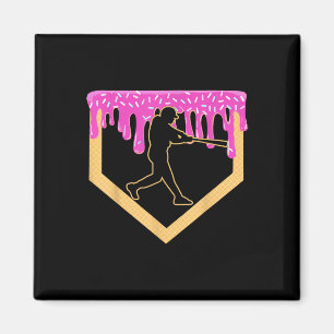 Baseball Drip Boy Home Plate Ice Cream Youth Baseb Magnet