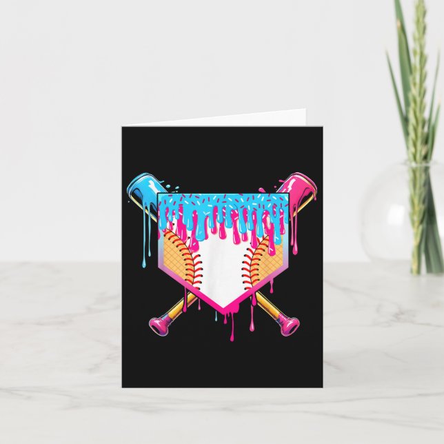 Baseball Drip Boy Ice Cream Sprinkle Youth Basebal Card (Front)