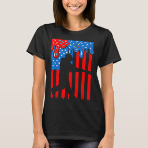 Baseball Drip Boys Dripping Ice Cream 4th July Ame T-Shirt
