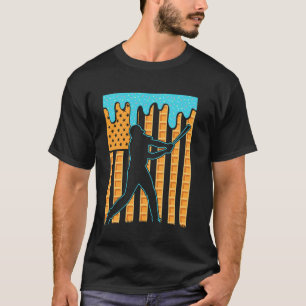 Baseball Drip Boys Dripping Ice Cream American Fla T-Shirt