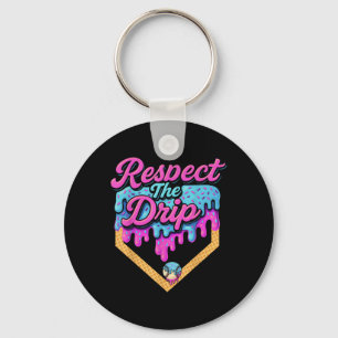 Baseball Drip Boys Home Plate Ice Cream Respect Th Key Ring