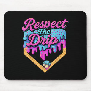 Baseball Drip Boys Home Plate Ice Cream Respect Th Mouse Pad