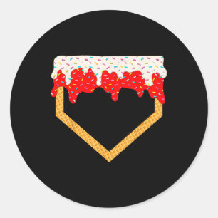 Baseball Drip Boys Home Plate Ice Cream Sprinkles Classic Round Sticker