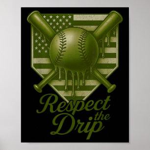 Baseball Drip Boys Ice Cream Camo Usa 4th Of July Poster