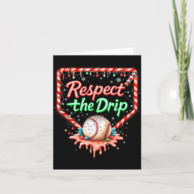 Baseball Drip Boys Ice Cream Christmas Youth Respe Card (Front)